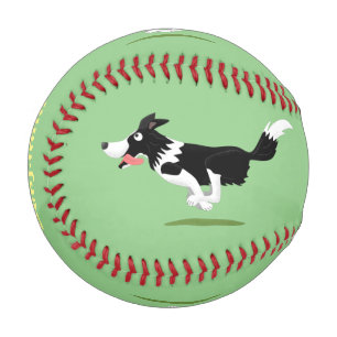 Pelota De Béisbol Funny Border Collie perro corriendo personalizado