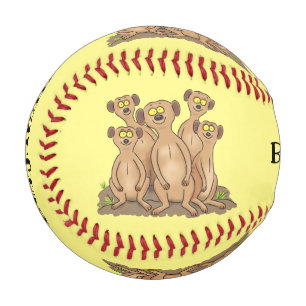 Pelota De Béisbol Funny meerkat ilustracion personalizado familiar