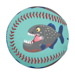 Pelota De Béisbol Furioso ilustracion personalizado de piranha