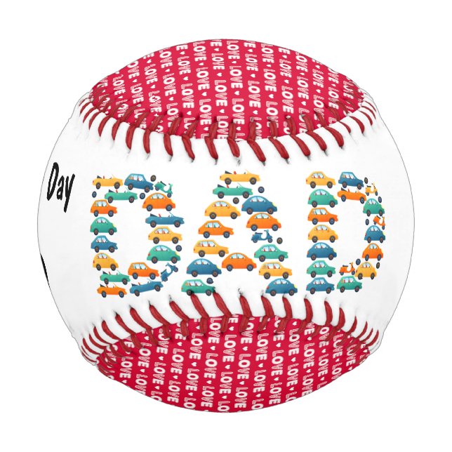 Pelota De Béisbol Fútbol Personalizado Feliz Día de los Padres (Anverso)