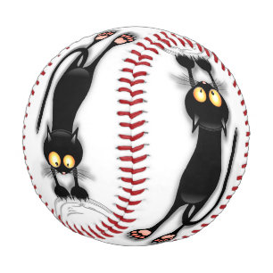 Pelota De Béisbol Gato divertido Personaje Rascando Tela