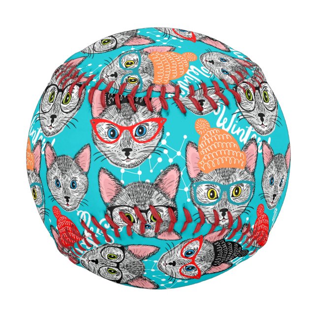 Pelota De Béisbol Gato en el gorra (Anverso)