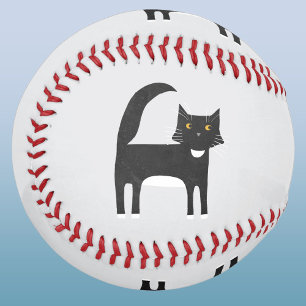 Pelota De Béisbol Gato negro y blanco