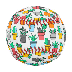Pelota De Béisbol Gatos en macetas de flores