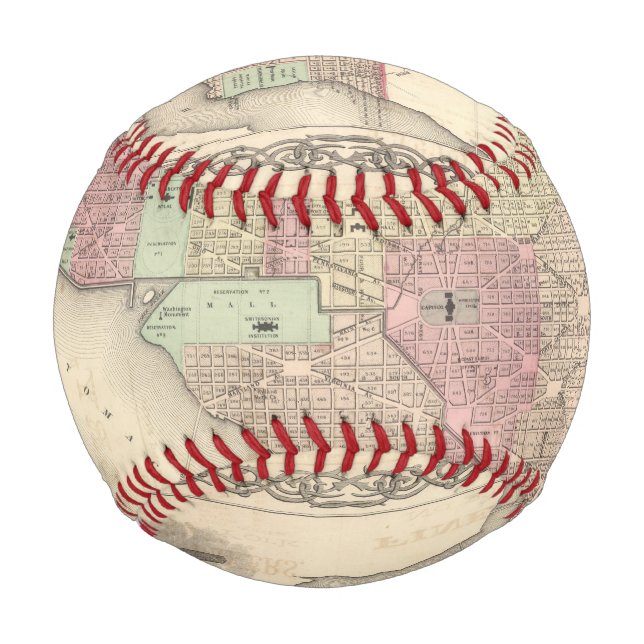 Pelota De Béisbol Georgetown y la ciudad de Washington (Anverso)