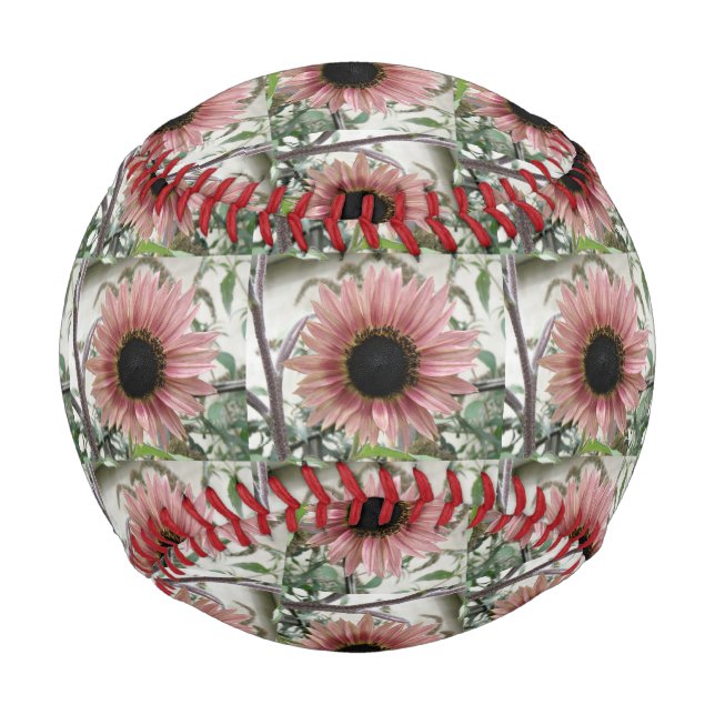 Pelota De Béisbol Girasol rosa pálido (Anverso)