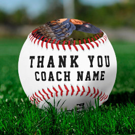 Pelota De Béisbol Gracias Coach Team Name Number Photo