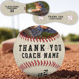 Pelota De Béisbol Gracias Entrenador Nombre del Equipo Rústico Númer