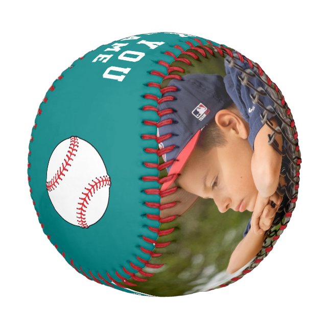 Pelota De Béisbol Gracias entrenador Verde azulado nombre de equipo  (Angular)