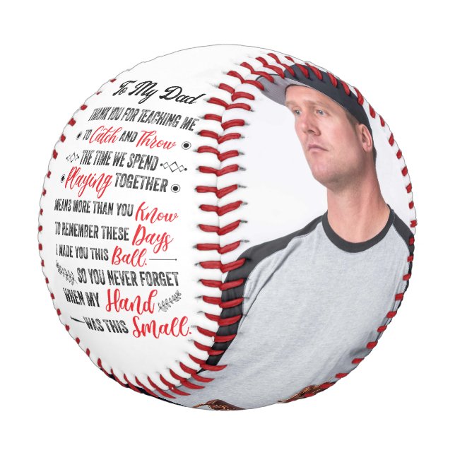 Pelota De Béisbol Gracias mensaje sentimental para papá y personaliz (Angular)