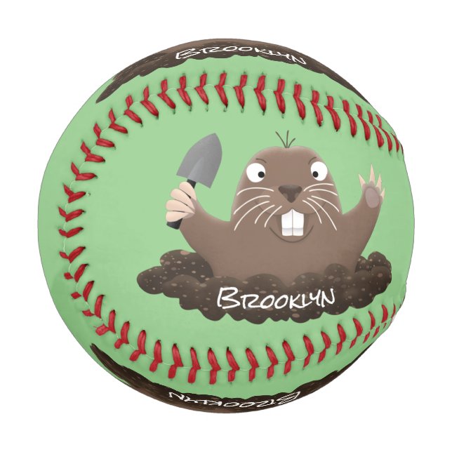 Pelota De Béisbol Gracioso gopher digging personalizado ilustracion (Anverso izquierdo)