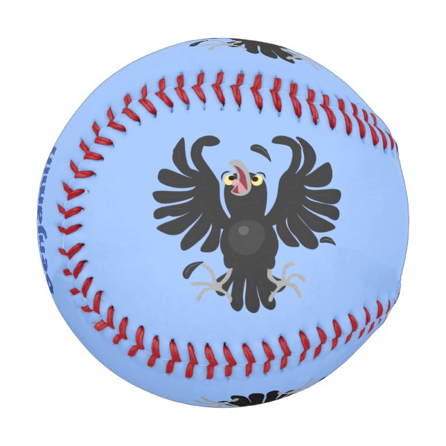 Pelota De Béisbol Gracioso ilustracion de personalizado de cuervos l (Anverso izquierdo)