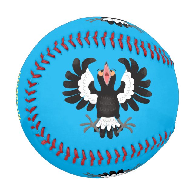 Pelota De Béisbol Gracioso ilustracion de personalizado magpie austr (Anverso izquierdo)