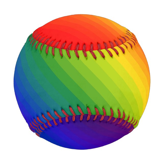 Pelota De Béisbol Gradiente de arco iris tachado (Anverso)