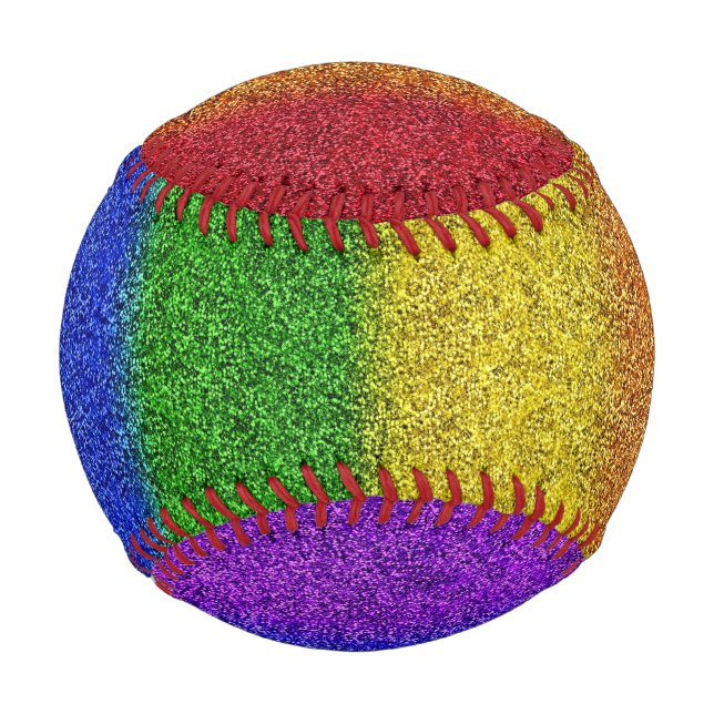 Pelota De Béisbol Gradiente de Purpurina de arcoiris caído (Anverso)
