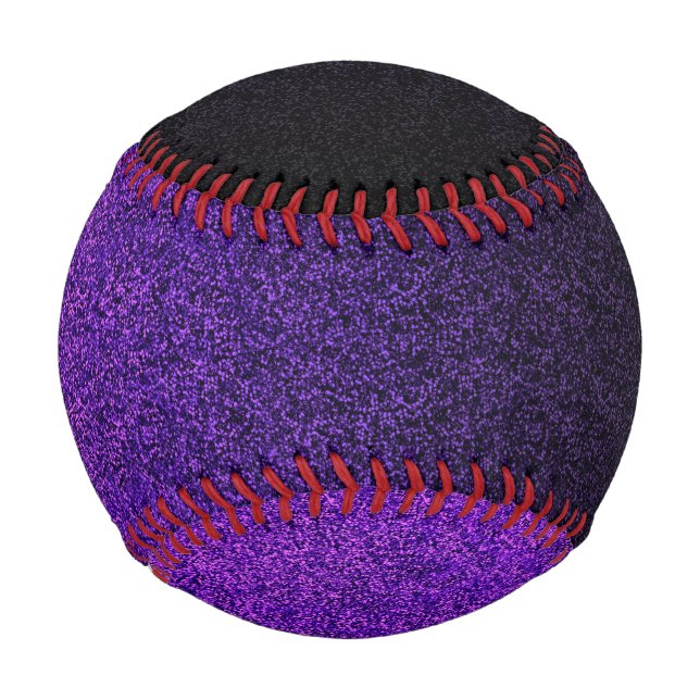 Pelota De Béisbol Gradiente de Purpurina morado y negro (Anverso)