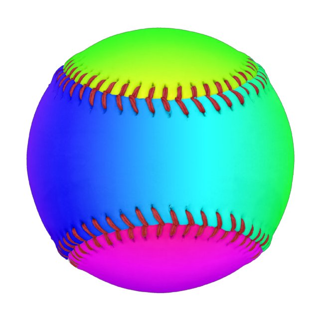 Pelota De Béisbol Gradiente diagonal arcoiris (Anverso)