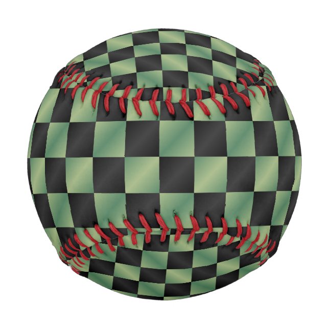 Pelota De Béisbol Gradiente negro verde oliva moderno controlado (Anverso)