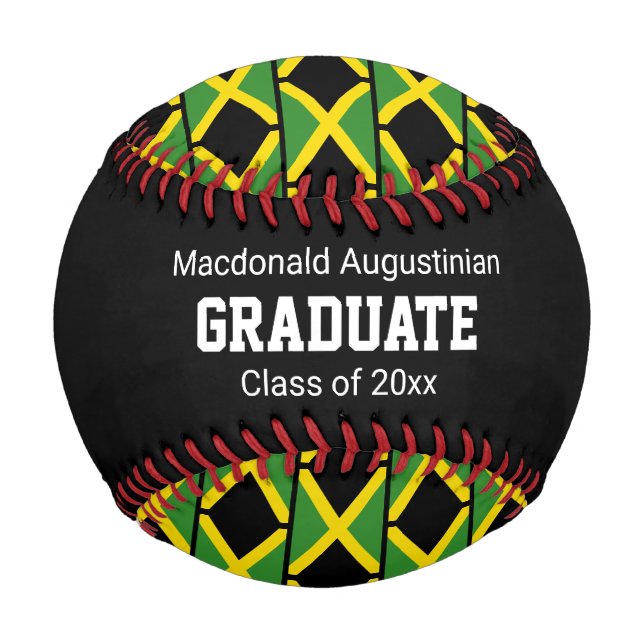 Pelota De Béisbol Graduado personalizado de la BANDERA JAMAICA (Anverso)