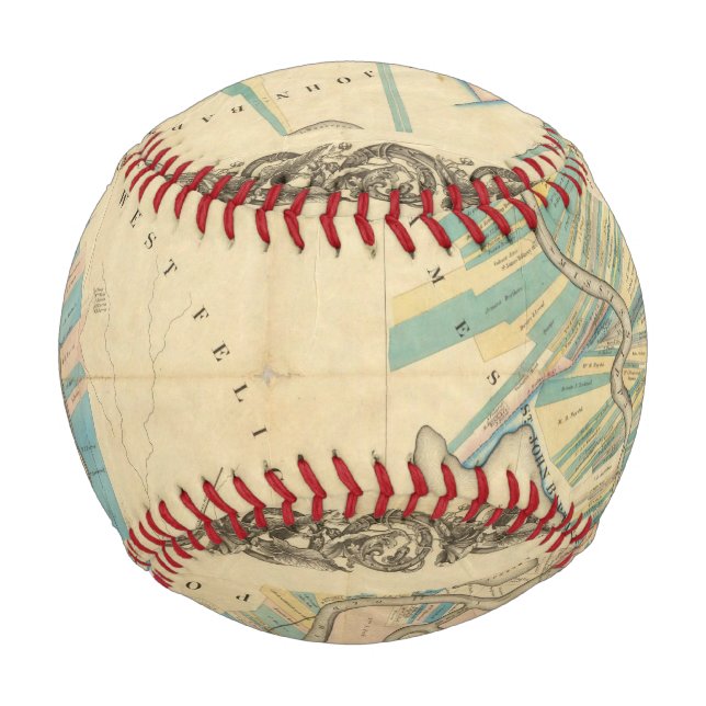 Pelota De Béisbol Gráfico del río Misisipi Inferior (Anverso)