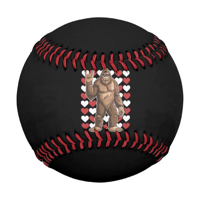 Pelota De Béisbol Gran Día de San Valentín Funny Hearts Sasquatch Lo (Anverso)