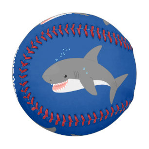 Pelota De Béisbol Gran ilustracion personalizado feliz de tiburón bl