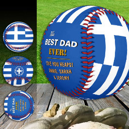Pelota De Béisbol Grecia Mejor papá, papá patriota, bandera griega