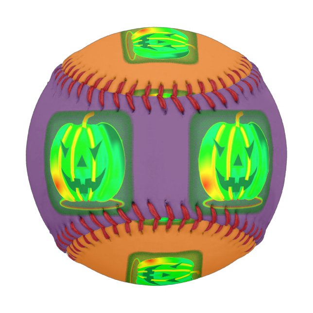 Pelota De Béisbol Green Jack o'lantern Halloween Thunder_Cove (Anverso)