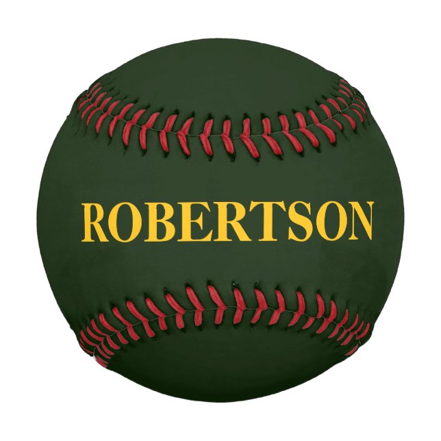 Pelota De Béisbol Green minimalist custom name  (Anverso)