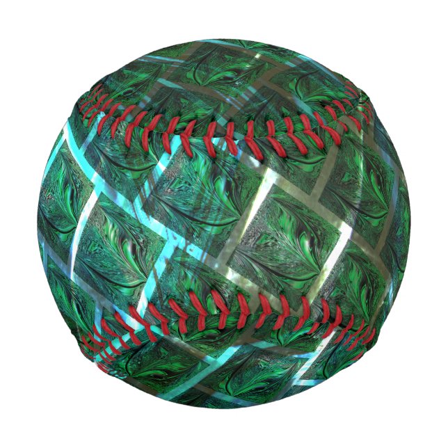 Pelota De Béisbol 'Greenish framed eyes', scratches and blue grating (Anverso)