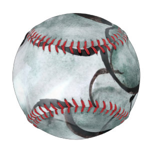 Pelota De Béisbol gris vanguardista de arte, pintura de mano negra