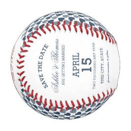Pelota De Béisbol Guardar la foto de fecha con corazones