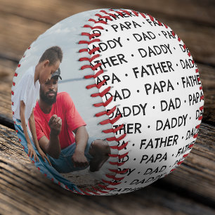 Pelota De Béisbol Guay DAD, PAPA, PADRE, DADDY - 2 Photo Keepsake