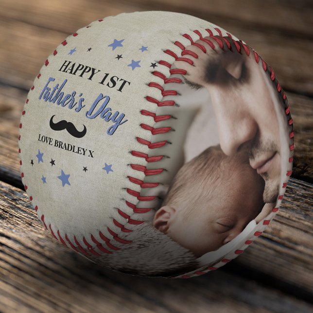 Pelota De Béisbol Guay Feliz Primer Día del Padre | Collage de fotos (Subido por el creador)