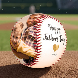 Pelota De Béisbol Guión moderno Feliz Día del Padre Corazón Dorado F