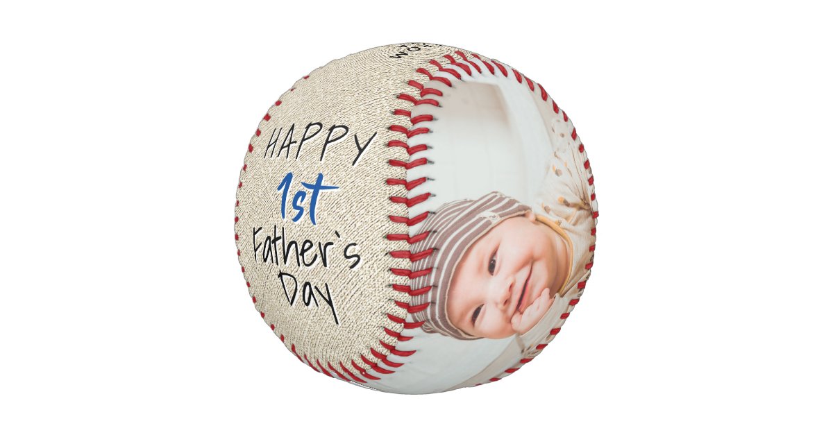 Pelota De Béisbol Guión rústico del primer día del padre 2 Collages ...
