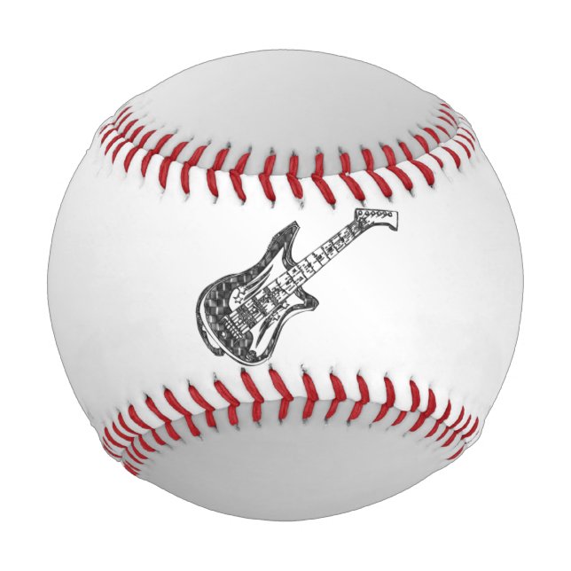 Pelota De Béisbol Guitarra eléctrica en plata (Anverso)