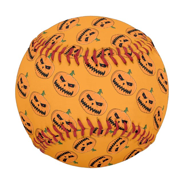 Pelota De Béisbol Halloween de Menacing Jack O'Lantern (Anverso)