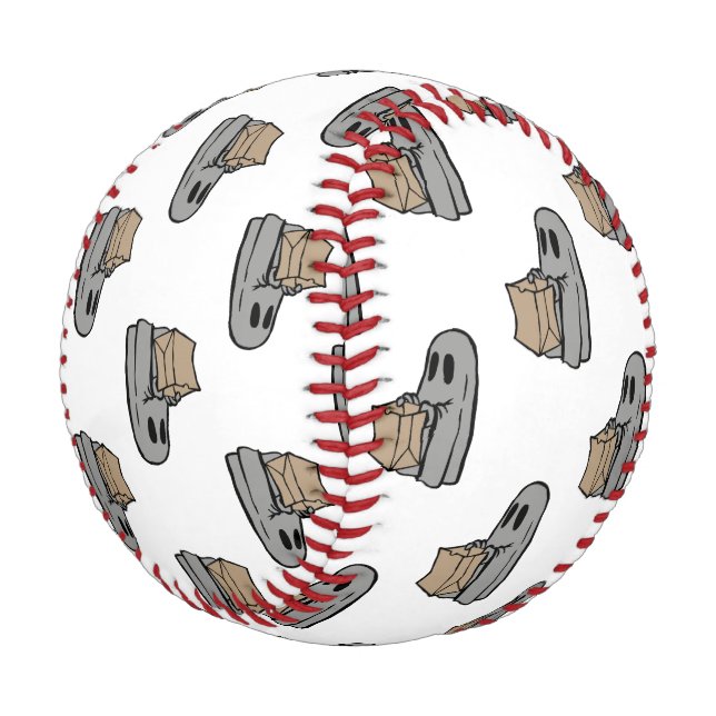 Pelota De Béisbol Halloween, Gris Fantasma, Truco O Tratamiento, Boo (Angular)