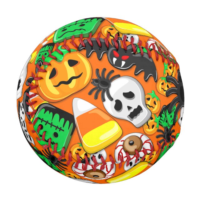 Pelota De Béisbol Halloween Spooky Candies Fiesta (Anverso izquierdo)
