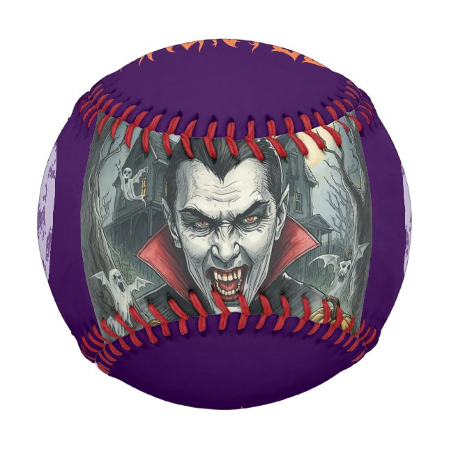 Pelota De Béisbol Halloween, vampiro sediento  (Anverso)