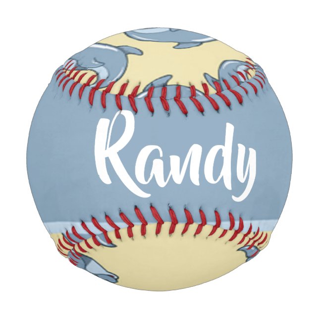 Pelota De Béisbol Happy blue dolpins pattern (Anverso)