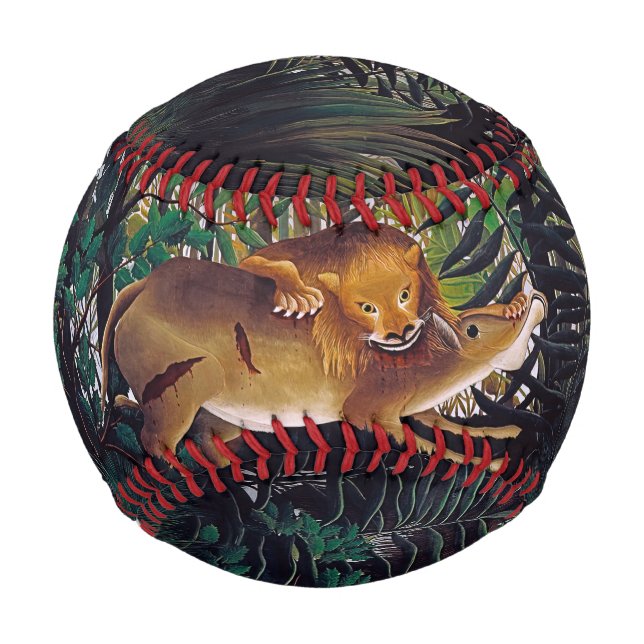 Pelota De Béisbol Henri Rousseau - El león hambriento (Anverso)
