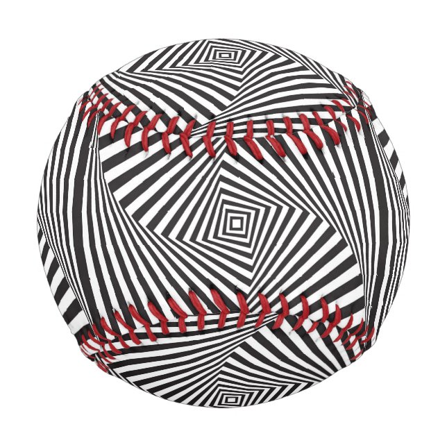 Pelota De Béisbol Hermosa ilusión óptica en espiral blanca negra (Reverso)