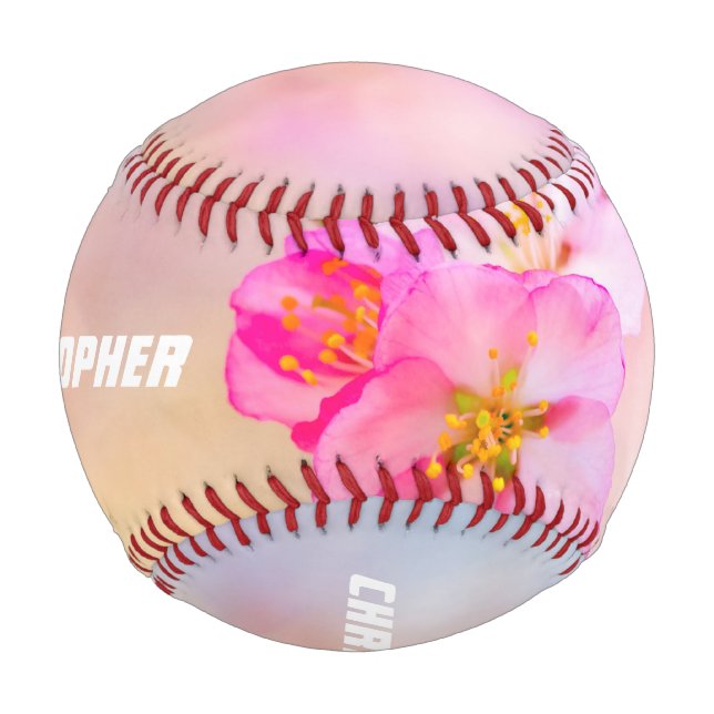 Pelota De Béisbol Hermosas flores de cerezo de Sakura (Anverso)