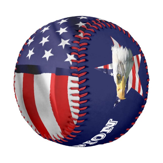 Pelota De Béisbol Hermoso águila calva, la bandera estadounidense, e (Angular)