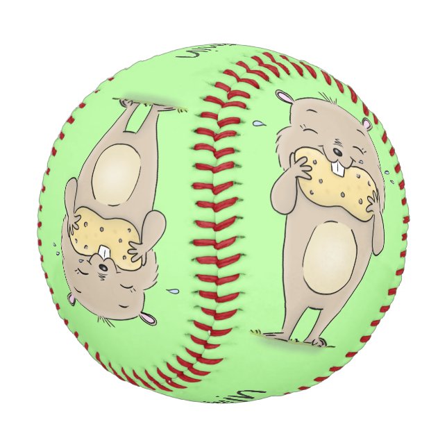 Pelota De Béisbol Hermoso hámster sonriente lindo con personalizado  (Angular)