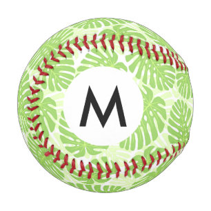 Pelota De Béisbol Hojas De La Planta Tropical - Patrón Monstera