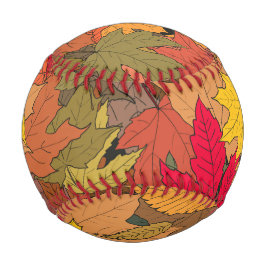 Pelota De Béisbol Hojas de otoño coloridas