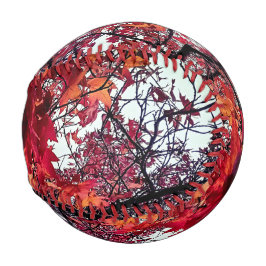 Pelota De Béisbol hojas naranja y roja